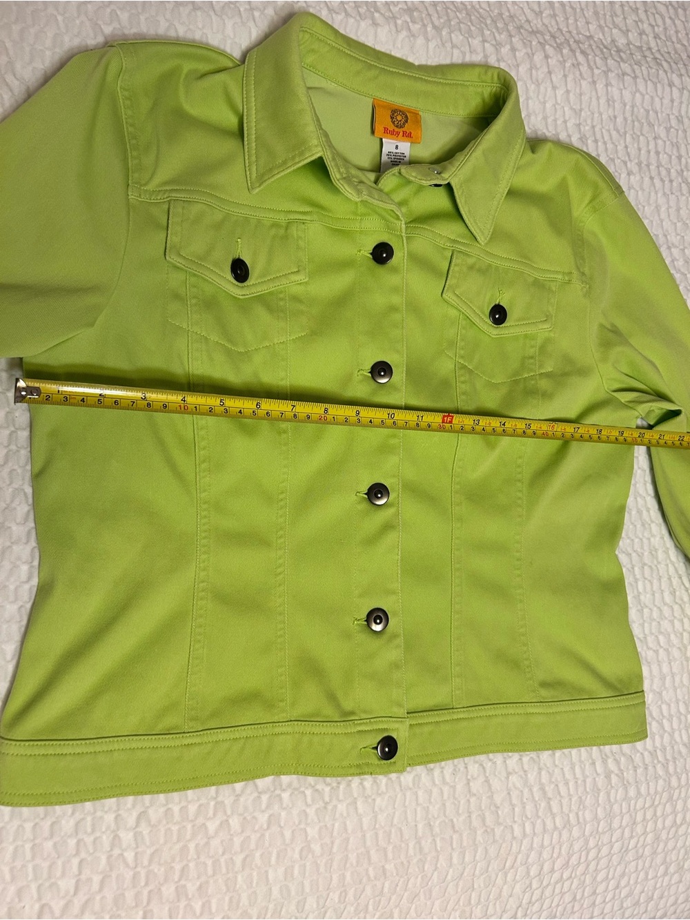 Light πβπ© Lime Green Women's Classic Denim Jacket - Picture 8 of 10